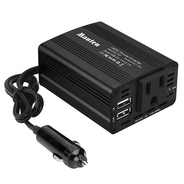 Small Smart 150W Car Inverter Converter Car Plug Adapter 12V DC To AC 110V Modified Sine Wave with AC And USB Output