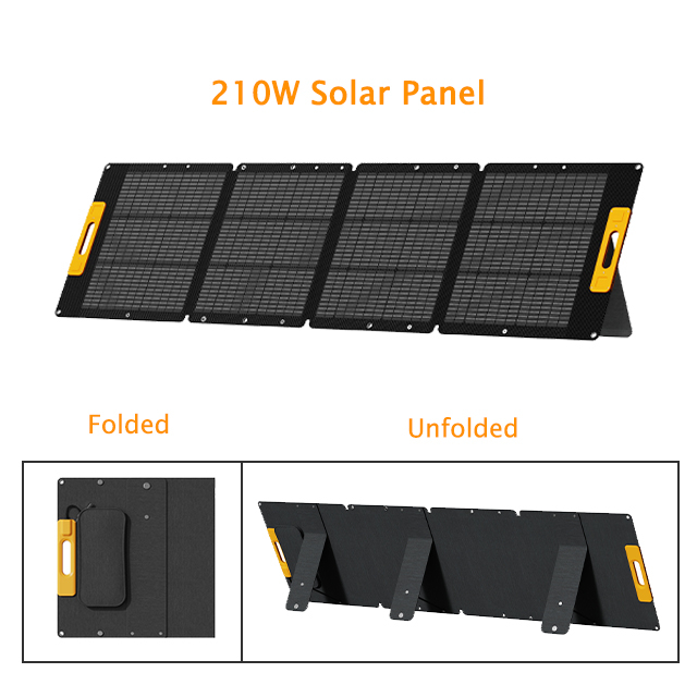 210W Portable Solar Panel for Power Station Generator, Foldable Solar Battery Solar Charger with MC-4 High Efficiency Battery Charger